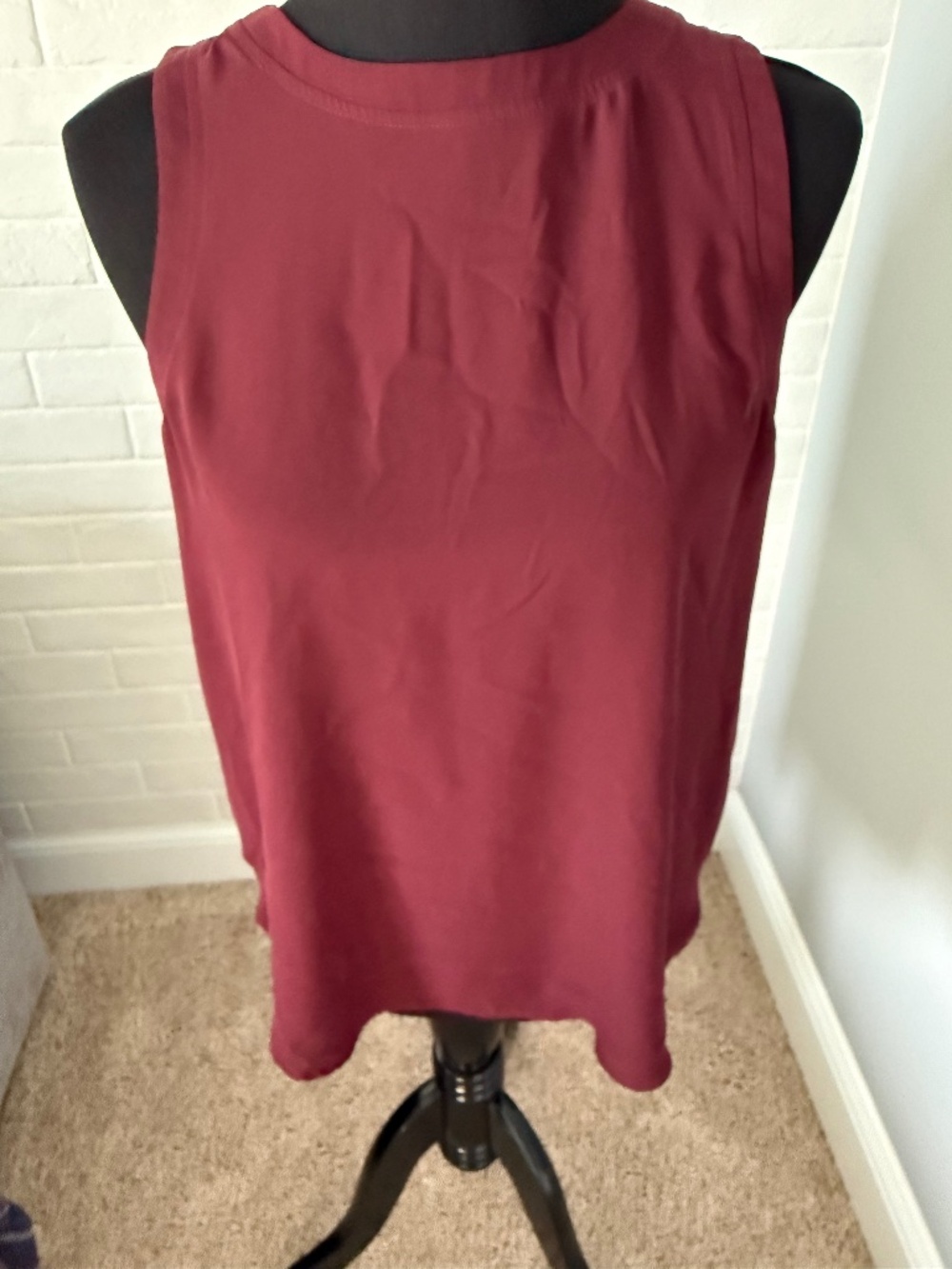 Loft Burgundy Sleeveless Shirt Small